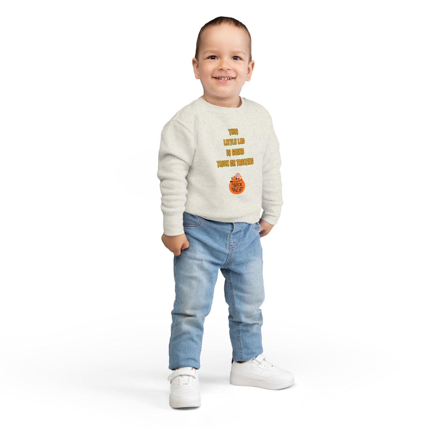 This Little Lad is going Trick or Treating Toddler Sweatshirt