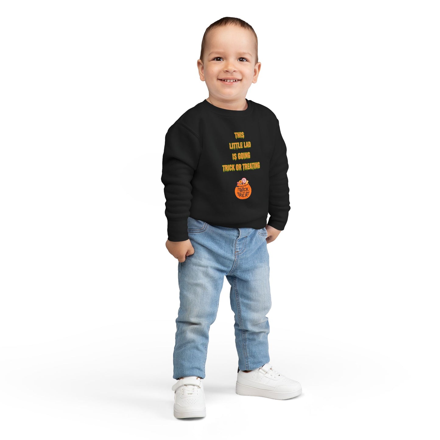This Little Lad is going Trick or Treating Toddler Sweatshirt