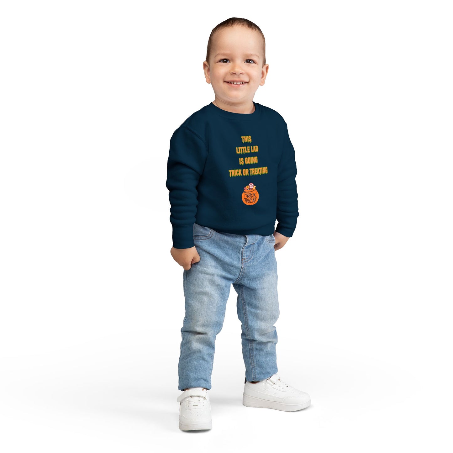 This Little Lad is going Trick or Treating Toddler Sweatshirt
