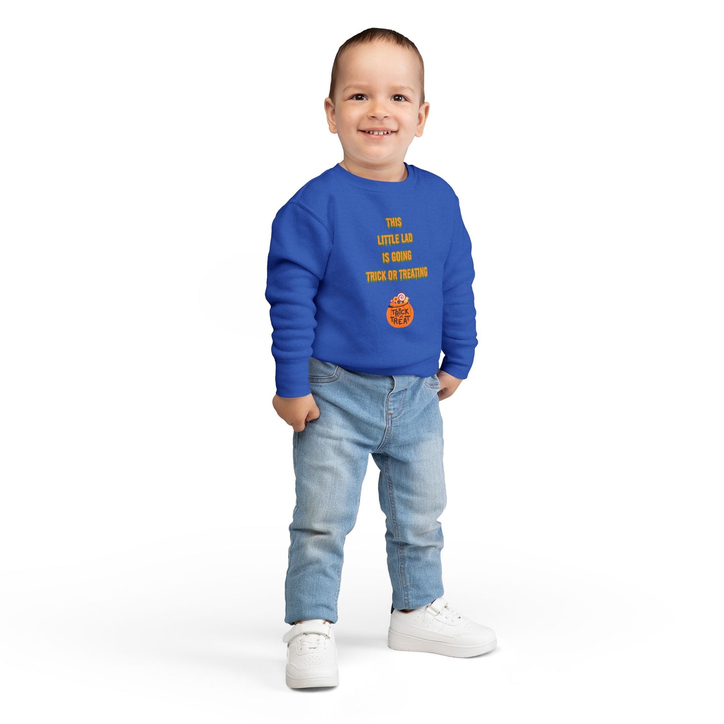 This Little Lad is going Trick or Treating Toddler Sweatshirt