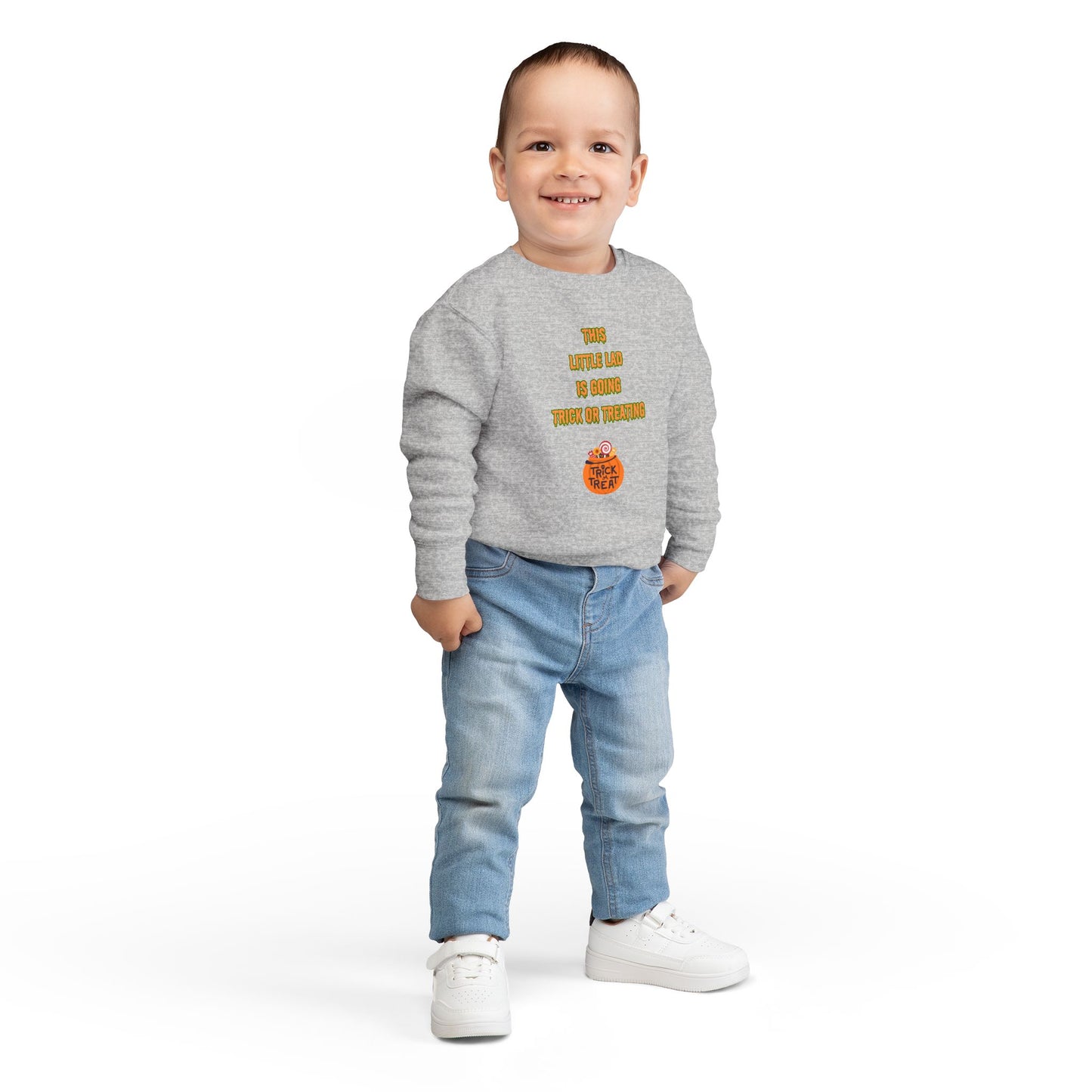 This Little Lad is going Trick or Treating Toddler Sweatshirt